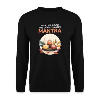 Candle Making Pour, Set, Relax: The Mantra - Unisex Sweatshirt - black - Front - Alina (178cm) & Michal (187cm)