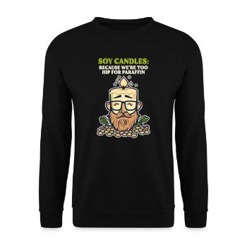 Candle Making Soy Candles Too Hip for Paraffin - Unisex Sweatshirt - black - Front - Alina (178cm) & Michal (187cm)
