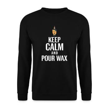 Candle Making Keep Calm and Pour Wax - Unisex Sweatshirt - black - Front - Alina (178cm) & Michal (187cm)