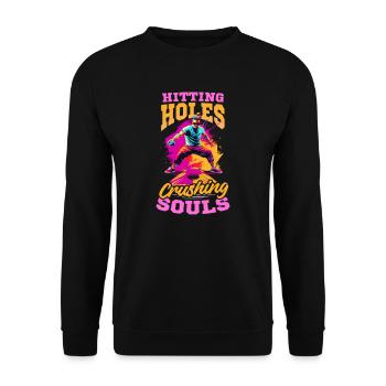 Cornhole Hitting Holes Crushing Souls - Unisex Sweatshirt - black - Front - Alina (178cm) & Michal (187cm)