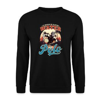 Wasserball Vintage Retro Sunset - Unisex Pullover - Schwarz - Vorne - Alina (178cm) & Michal (187cm)