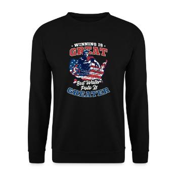 Wasserball gewinnen ist großartig Wasserball größer - Unisex Pullover - Schwarz - Vorne - Alina (178cm) & Michal (187cm)