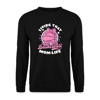 Basketball Mama Livin Basketball Mama Leben - Unisex Pullover - Schwarz - Vorne - Alina (178cm) & Michal (187cm)