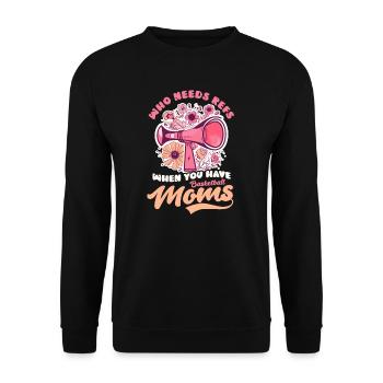 Basketball Mom Who Needs Refs When Have Moms - Unisex Sweatshirt - black - Front - Alina (178cm) & Michal (187cm)