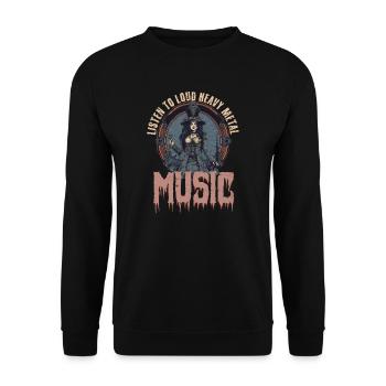 Rockmusik Hören Sie laute Heavy-Metal-Musik - Unisex Pullover - Schwarz - Vorne - Alina (178cm) & Michal (187cm)