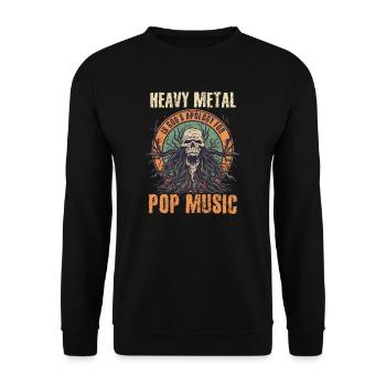 Rockmusik Heavy Metal Entschuldigung für Popmusik - Unisex Pullover - Schwarz - Vorne - Alina (178cm) & Michal (187cm)