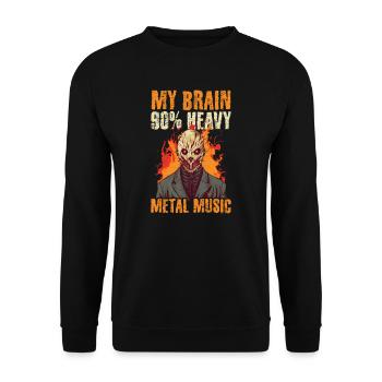 Rock Music Brain 90% Heavy Metal Music - Unisex Sweatshirt - black - Front - Alina (178cm) & Michal (187cm)