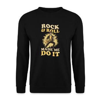 Rockmusik Rock'n'Roll hat mich gemacht - Unisex Pullover - Schwarz - Vorne - Alina (178cm) & Michal (187cm)
