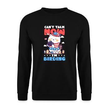L'observateur d'oiseaux ne peut pas parler, j'observe les oiseaux - Sweat-shirt Unisexe - noir - Devant - Alina (178cm) & Michal (187cm)
