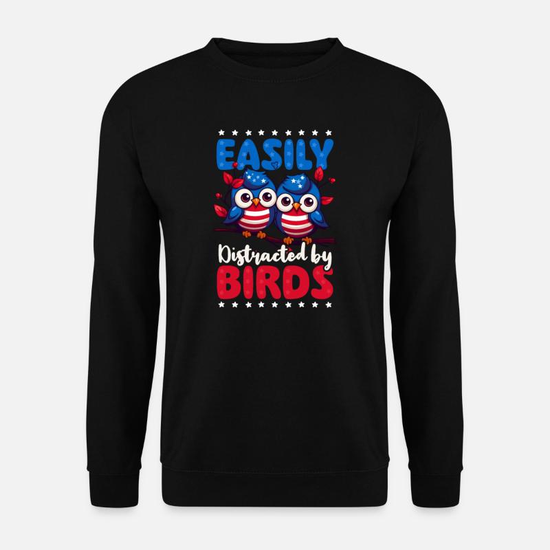 Birdwatcher Distracted By Birds - Unisex Sweatshirt - black
