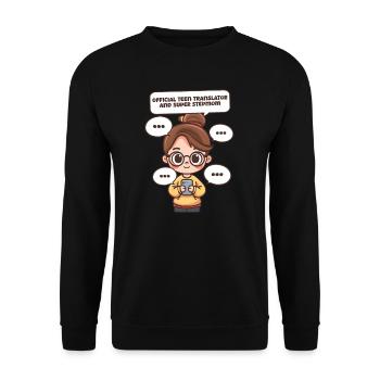 Fête des Mères Belle-mère Traductrice officielle pour adolescents - Sweat-shirt Unisexe - noir - Devant - Alina (178cm) & Michal (187cm)