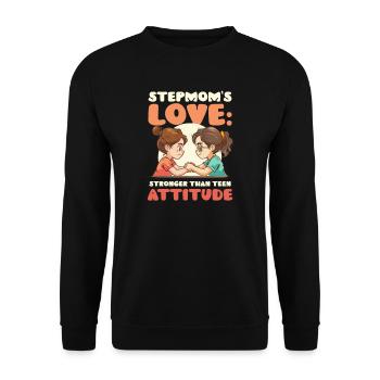 Fête des mères, belle-mère plus forte que l'attitude d'une adolescente - Sweat-shirt Unisexe - noir - Devant - Alina (178cm) & Michal (187cm)