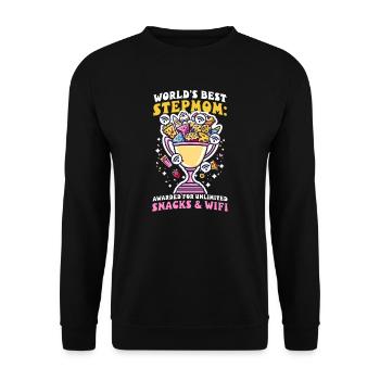 Fête des Mères, belle-mère reçoit des collations illimitées Wifi - Sweat-shirt Unisexe - noir - Devant - Alina (178cm) & Michal (187cm)