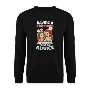 Fête des mères, belle-mère signifie double amour triple conseil - Sweat-shirt Unisexe - noir - Devant - Alina (178cm) & Michal (187cm)