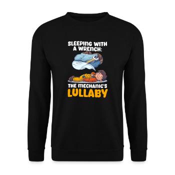 Automechaniker schläft mit Schraubenschlüssel Mechaniker Lulla - Unisex Pullover - Schwarz - Vorne - Alina (178cm) & Michal (187cm)