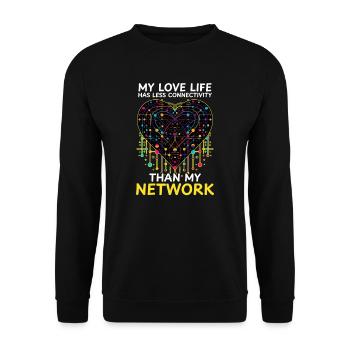L'ingénierie des réseaux aime moins le réseau de connectivité - Sweat-shirt Unisexe - noir - Devant - Alina (178cm) & Michal (187cm)