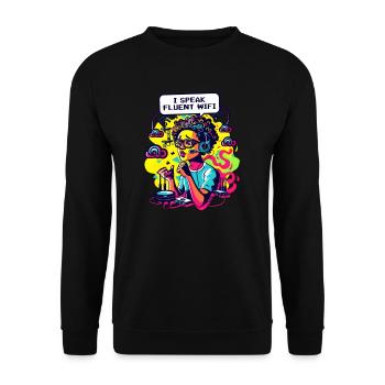 Network Engineering I Speak Fluent Wi-Fi - Unisex Sweatshirt - black - Front - Alina (178cm) & Michal (187cm)