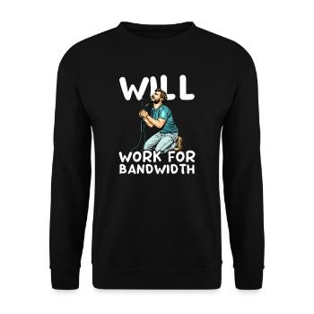 Network Engineering Will Work for Bandwidth - Unisex Sweatshirt - black - Front - Alina (178cm) & Michal (187cm)