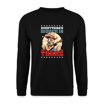 Amoureux du Texas, tout est plus grand au Texas - Sweat-shirt Unisexe - noir - Devant - Alina (178cm) & Michal (187cm)