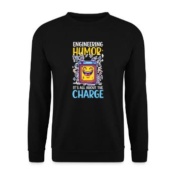 Elektrotechnik: Auf die Ladung kommt es an - Unisex Pullover - Schwarz - Vorne - Alina (178cm) & Michal (187cm)