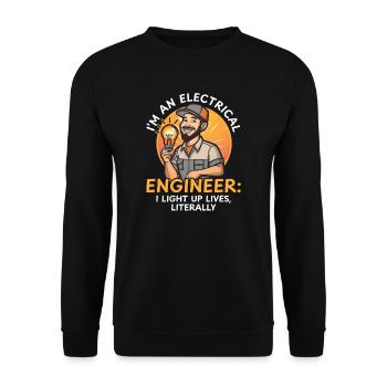 Elektrotechnik I Erhelle Leben, im wahrsten Sinne des Wortes - Unisex Pullover - Schwarz - Vorne - Alina (178cm) & Michal (187cm)