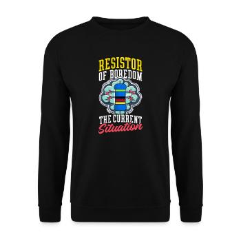 Elektrotechnik Widerstand der Langeweile - Unisex Pullover - Schwarz - Vorne - Alina (178cm) & Michal (187cm)