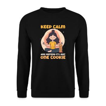 Amateur de cookies, restez calme, faites semblant d'avoir un seul cookie - Sweat-shirt Unisexe - noir - Devant - Alina (178cm) & Michal (187cm)