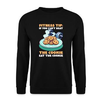 Cookie Lover Can't Beat Cookie, Eat the Cookie - Unisex Sweatshirt - black - Front - Alina (178cm) & Michal (187cm)