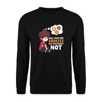 Cookie Lover courra pour les cookies mais de préférence N - Sweat-shirt Unisexe - noir - Devant - Alina (178cm) & Michal (187cm)