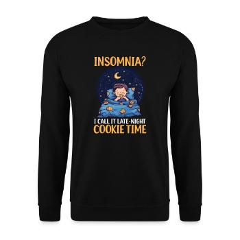 Cookie Lover Insomnia? Late-Night Cookie Time - Unisex Sweatshirt - black - Front - Alina (178cm) & Michal (187cm)