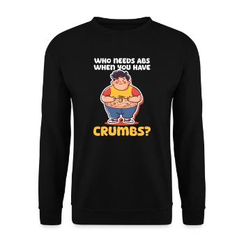 Cookie Lover Who Needs Abs When You Have Crumbs? - Unisex Sweatshirt - black - Front - Alina (178cm) & Michal (187cm)