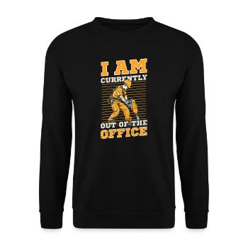 Straßenarbeiter Ich bin derzeit nicht im Büro - Unisex Pullover - Schwarz - Vorne - Alina (178cm) & Michal (187cm)