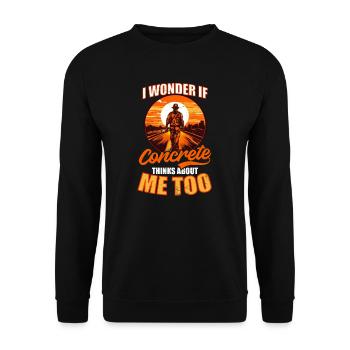 Straßenarbeiter fragen sich, ob auch Beton funktioniert - Unisex Pullover - Schwarz - Vorne - Alina (178cm) & Michal (187cm)