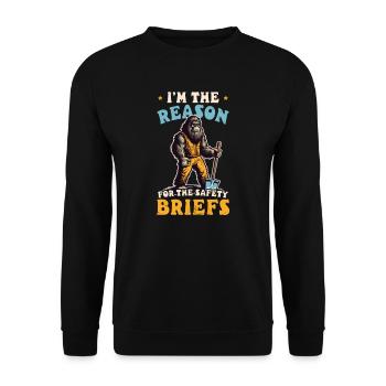 Gründe für Sicherheitsunterweisungen für Straßenarbeiter - Unisex Pullover - Schwarz - Vorne - Alina (178cm) & Michal (187cm)