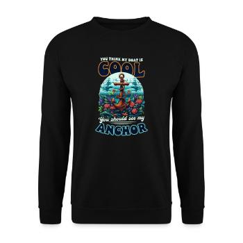Le bateau nautique est cool Voir mon ancre - Sweat-shirt Unisexe - noir - Devant - Alina (178cm) & Michal (187cm)