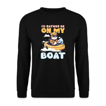 Navigation de plaisance Plutôt être sur mon bateau - Sweat-shirt Unisexe - noir - Devant - Alina (178cm) & Michal (187cm)