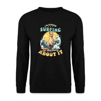 Surfer Surfer ou Penser À Y Penser - Sweat-shirt Unisexe - noir - Devant - Alina (178cm) & Michal (187cm)