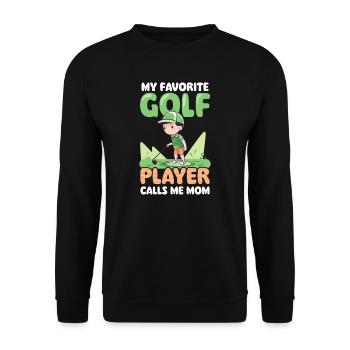 Golfing Mom Favorite Player Calls Mom - Unisex Sweatshirt - black - Front - Alina (178cm) & Michal (187cm)