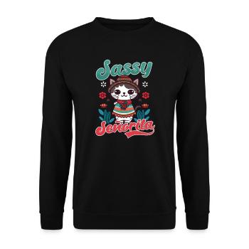 Cinco De Mayo Cat Senorita - Sweat-shirt Unisexe - noir - Devant - Alina (178cm) & Michal (187cm)