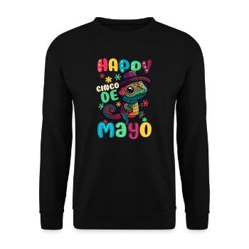 Cinco De Mayo Happy Cinco Mayo Caméléon - Sweat-shirt Unisexe - noir - Devant - Alina (178cm) & Michal (187cm)
