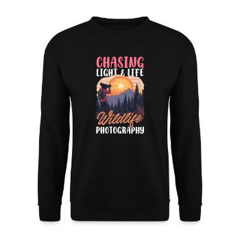 Photographe animalier à la poursuite de la lumière et de la vie - Sweat-shirt Unisexe - noir - Devant - Alina (178cm) & Michal (187cm)