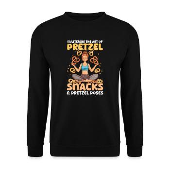 Yoga Mom Maîtriser les collations et les poses de bretzel - Sweat-shirt Unisexe - noir - Devant - Alina (178cm) & Michal (187cm)