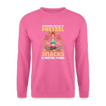 Yoga Mom Mastering Pretzel Snacks & Poses - Unisex Sweatshirt - pink - Front