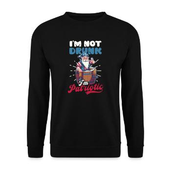 4 juillet American Gnome Not Drunk I’m Patriotic (en anglais seulement) - Sweat-shirt Unisexe - noir - Devant - Alina (178cm) & Michal (187cm)