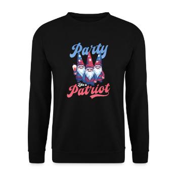 4 juillet : Fête des gnomes américains comme un patriote - Sweat-shirt Unisexe - noir - Devant - Alina (178cm) & Michal (187cm)
