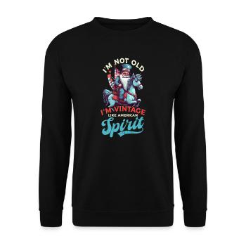 4 juillet American Gnome pas Old American Vintage - Sweat-shirt Unisexe - noir - Devant - Alina (178cm) & Michal (187cm)