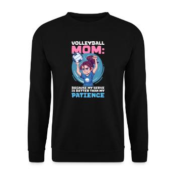 Volleyball Mom My Serve Better Than My Patience - Unisex Sweatshirt - black - Front - Alina (178cm) & Michal (187cm)