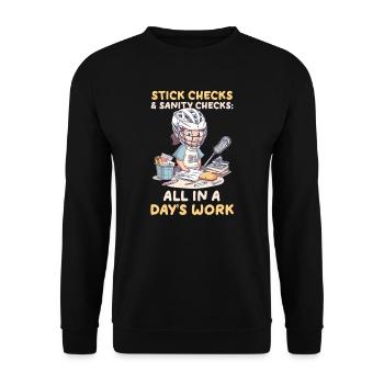 Lacrosse Mom Stick Checks & Sanity Checks - Unisex Sweatshirt - black - Front - Alina (178cm) & Michal (187cm)