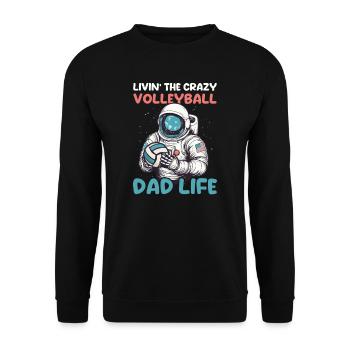 Volley-ball Papa Livin Crazy Volleyball Vie - Sweat-shirt Unisexe - noir - Devant - Alina (178cm) & Michal (187cm)