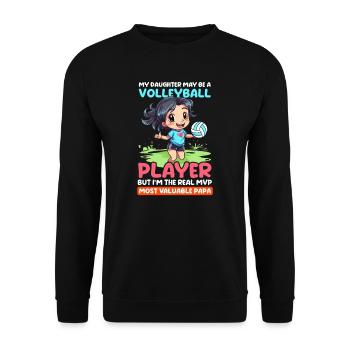 Volleyball Dad Most Valuable Papa - Unisex Sweatshirt - black - Front - Alina (178cm) & Michal (187cm)